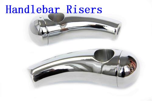 Custom 1" handlebar risers for harley cruisers choppers metrics victory chromed 