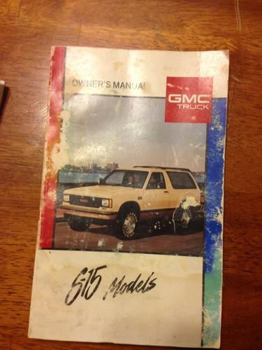 1989 gmc s-15 s15 owners manual x-8908b and light duty truck book