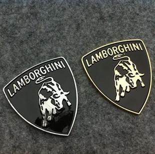 A pair/lamborghini zinc alloy metal stickers/lamborghini badges