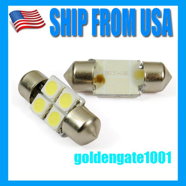 Us  2pcs indicator led 4 smd white light lamp bulb wedge turn signal warranty