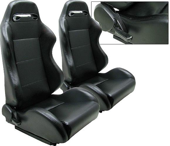 New 2 black leather racing seats reclinable w/ slider all scion