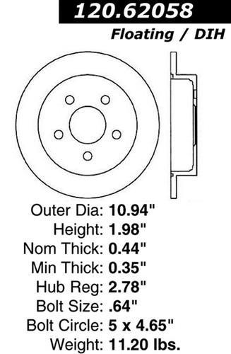 Centric-power slot 127.62058r stoptech sport rotors