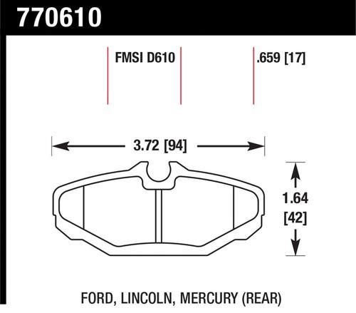 Hawk performance 770610 premium oes; disc brake pads continental sable taurus