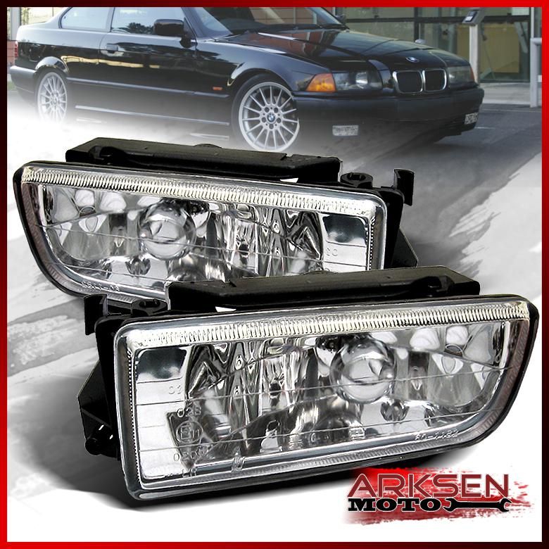 92-98 bmw e36 3-series 318i/320i/325i/328i/m3 clear fog lights lamp left+right