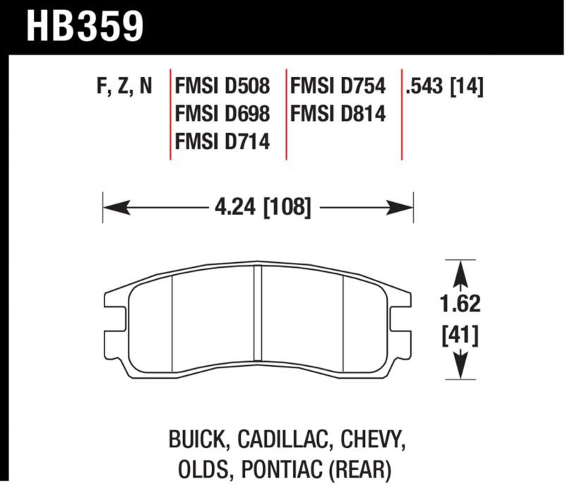 Hawk performance hb359z.543 disc brake pad