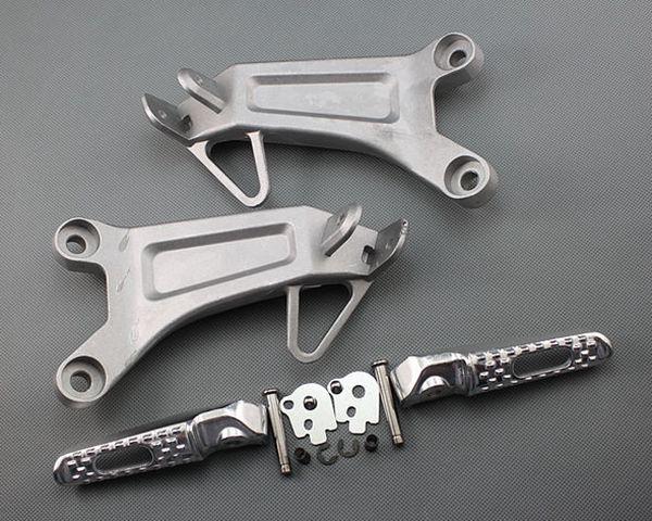 Silver rear passenger foot pegs footrest bracket for honda cbr 600rr 2003-2004