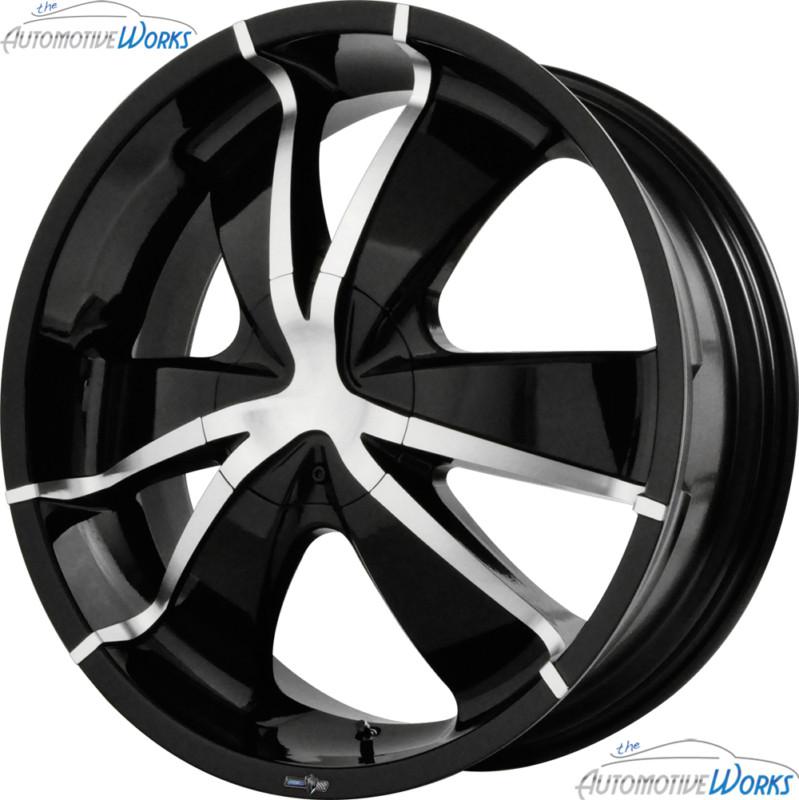 1 - 22x8.5 envy tarantulas 5x114.3 5x4.5 5x108 5x4.25 +38mm black chrome wheel