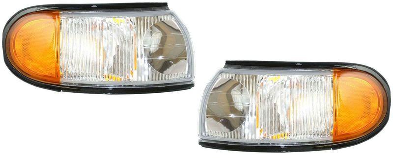 Corner light lamp lens & housing pair set (driver & passenger side, qty 2)