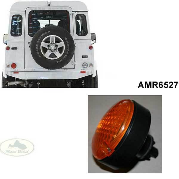 Land rover round amber indicator turn light lamp assy defender amr6527 all makes