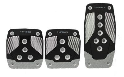 Nrg pdl-400bk brushed aluminum sport pedal black w/ silver carbon mt