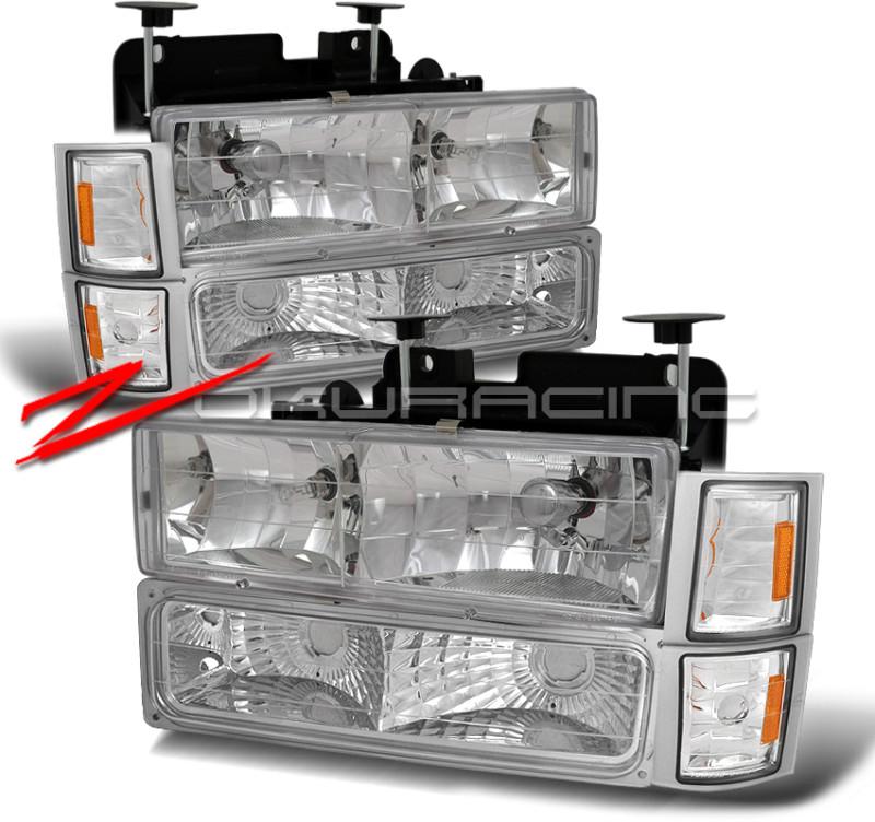 94-98 chevy c10 truck crystal headlights+corner+bumper lamps