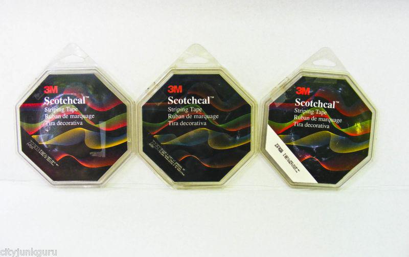 3m scotchcal striping tape 5/16 x 3 rolls opened package silver gold lt charcoal