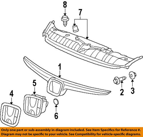 Honda oem 71124snaa00 grille-emblem base