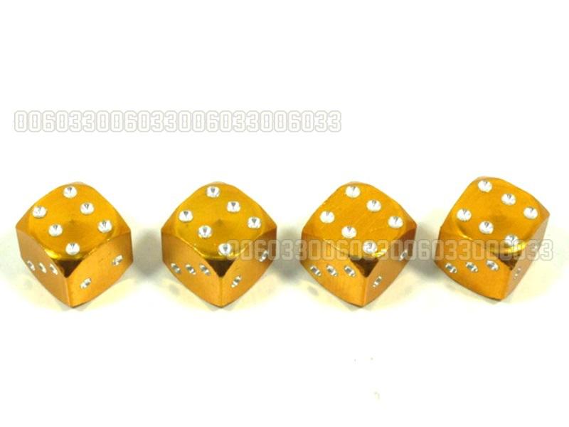 Tyre valve dust cap metal dice for motor motorbike motorcycle motor gold 012