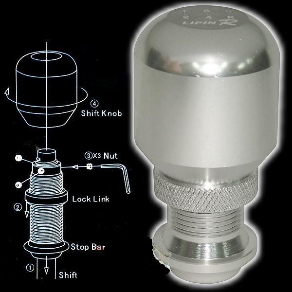 Car 5 speed manual transmission shift gear knob silver no1