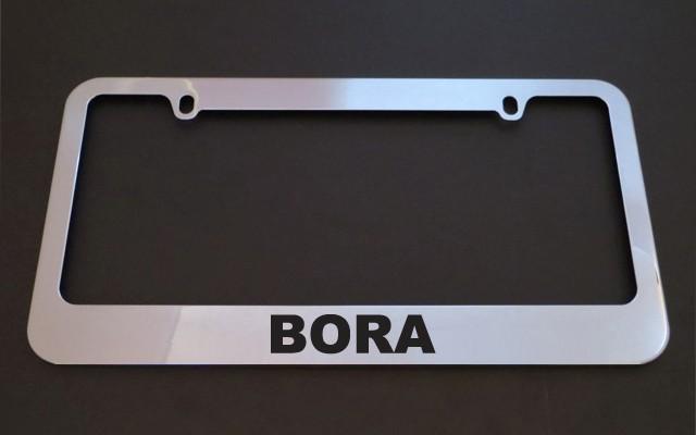 1 brand new volkswagen bora chrome metal license plate frames + screw caps