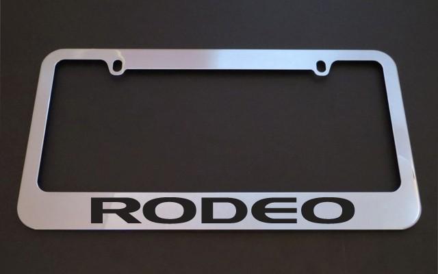 1 brand new isuzu rodeo chrome metal license plate frames + screw caps