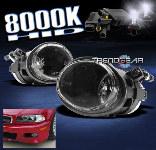 01-06 bmw e46 m3/00-03 e39 m5/330ci 330i bumper chrome fog lights lamp+8000k hid