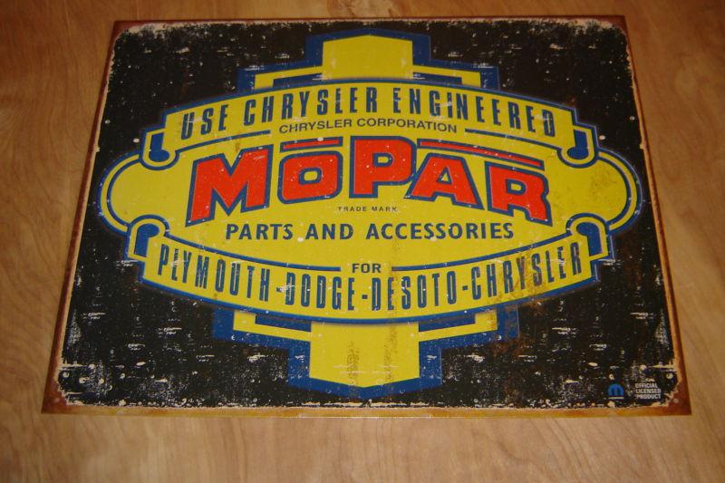 Vintage style mopar metal sign dodge charger chrysler plymouth hemi cuda parts 