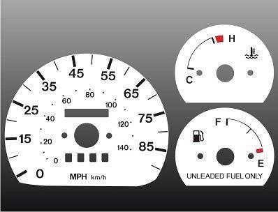 1992-1997 geo metro non tach instrument cluster white face gauges 92-97