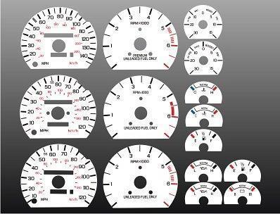 1989-1996 ford thunderbird instrument cluster white face gauges 89-96