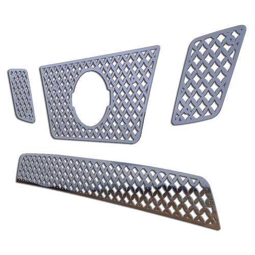 Nissan frontier 12-13 stainless diamond mesh front metal grille trim cover