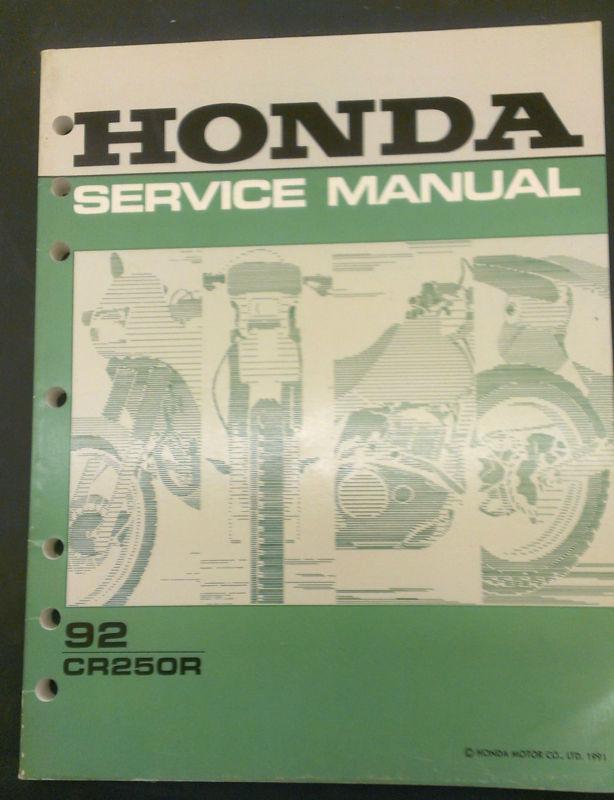 Honda genuine shop / service manual for 1992 cr250r