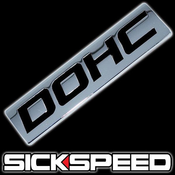 Chrome/black metal dohc engine race motor swap emblem badge for trunk hood door