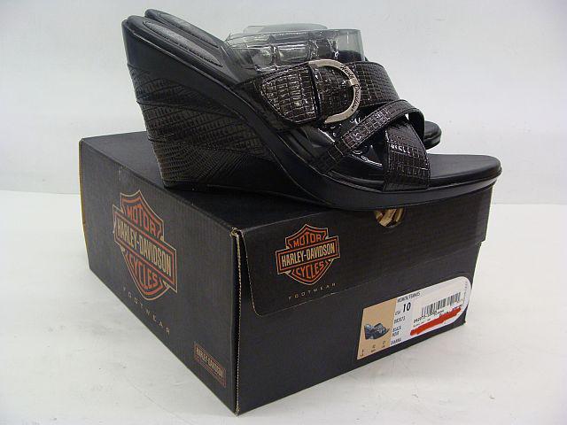 Harley-davidson womens 10 black dianna after riding wedge heel shoes