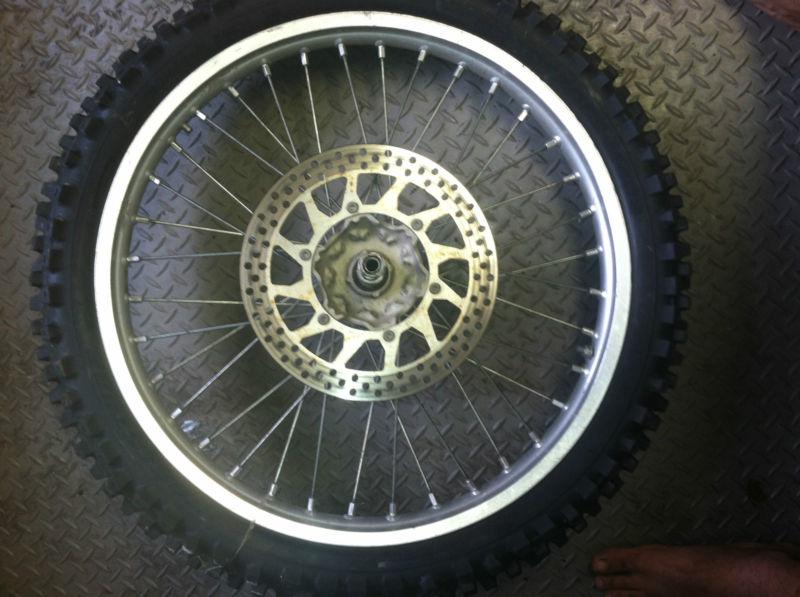 Suzuki rm 250 2003 front wheel,rotor,axle,wheel spacers,etc... rm 250 2001-2008