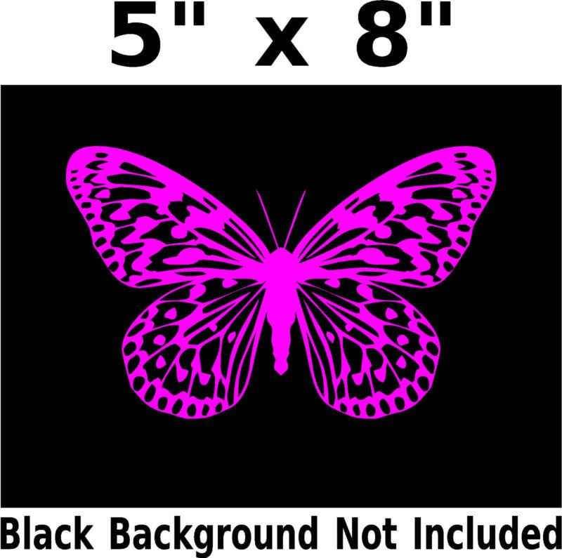 Butterfly auto/window/laptop decal  sticker 5"x 8" hot pink