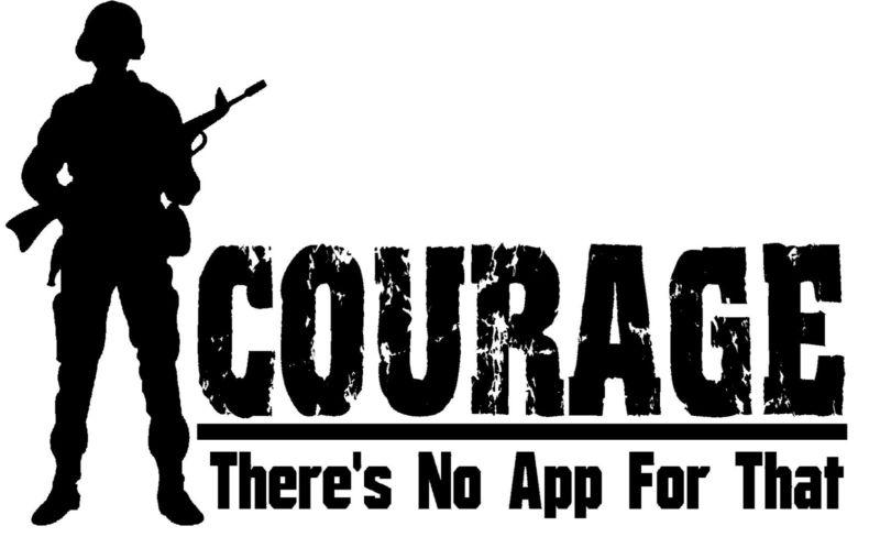 "courage - there's no app for that" - removeable car window vinyl static cling