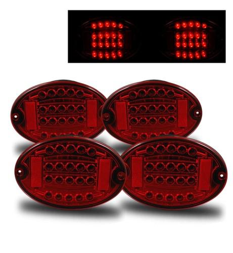 97-04 chevy corvette c5 euro all red led aftermarket tail lights rear brake lamp