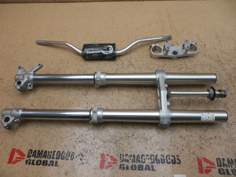 2003 03 yamaha yz250 yz 250 front forks legs set & triple clamps & bars