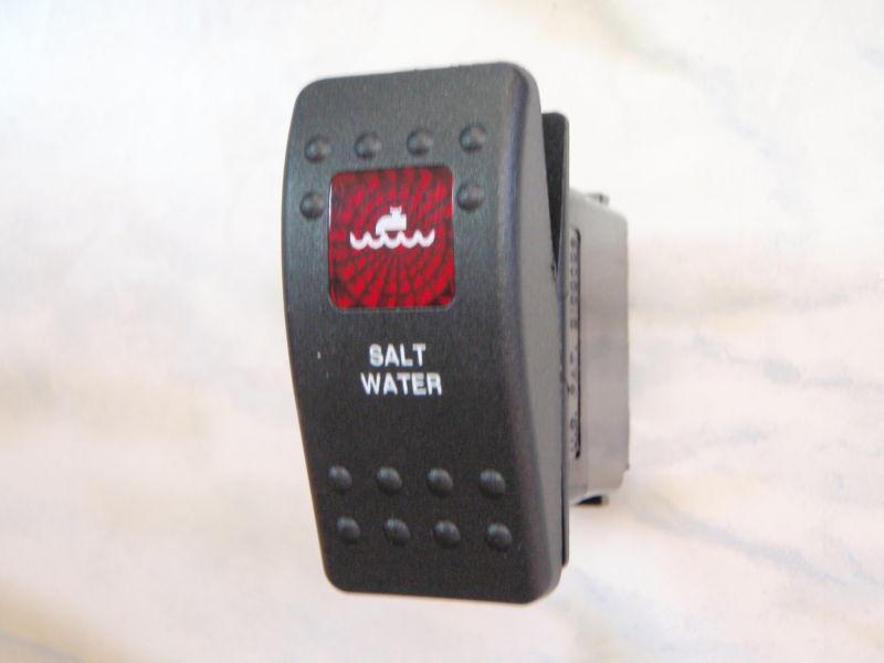 Saltwater pump switch marine boat panel carling v1d1 1 red lens black contura ii