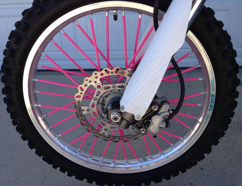 (new hot pink)"spoke colors"fits all bikes,spoke,covers,skins,yzf,kxf,rmz,coats