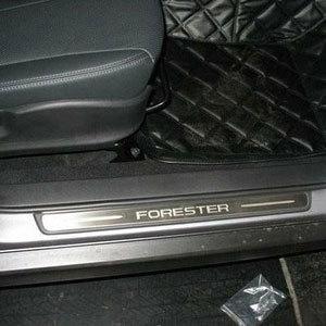 Stainless steel door sill 4pcs kit fit subaru forester 2009-2012