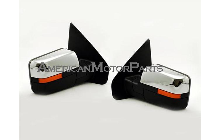 Replacement performance chrome power non heated mirrors pair 04-10 ford f150