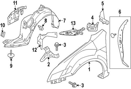 Lincoln 9e5z16103a genuine oem factory original splash shield