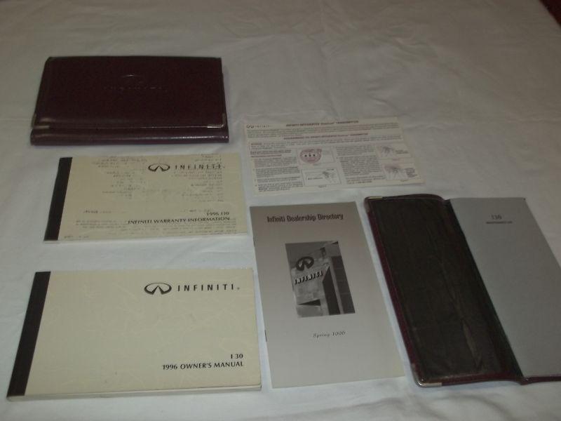 1996 infiniti i30 owner's manual 7/pc.set & maroon infiniti trifold factory case