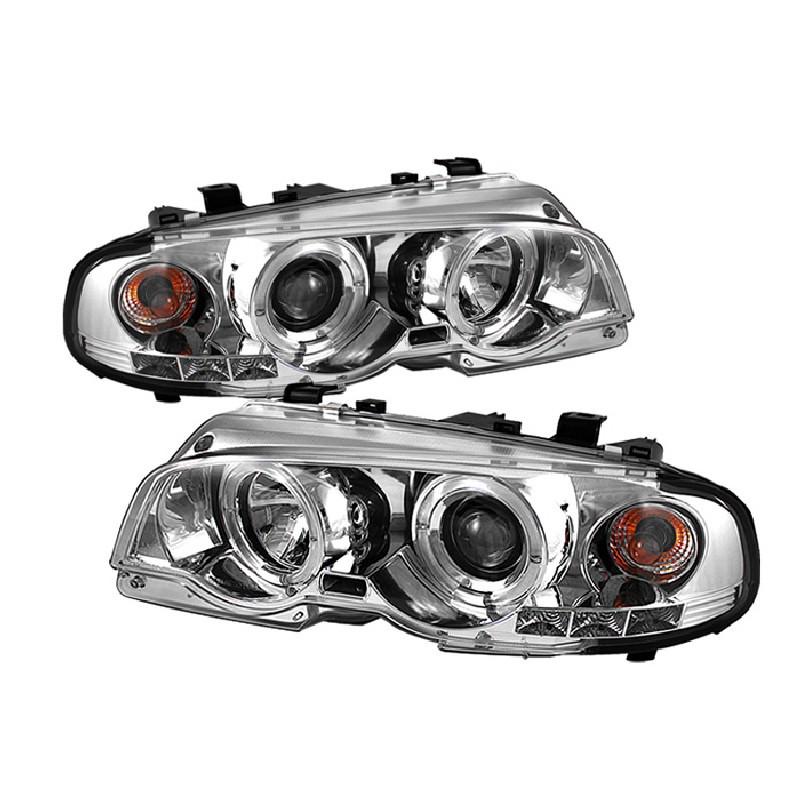 Tln bmw e46 3-series 2000-03/ m3 02-06 2dr halo projector headlights - chrome