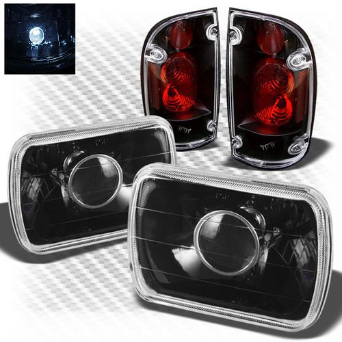 95-96 tacoma black projector headlights + black altezza style tail lights combo