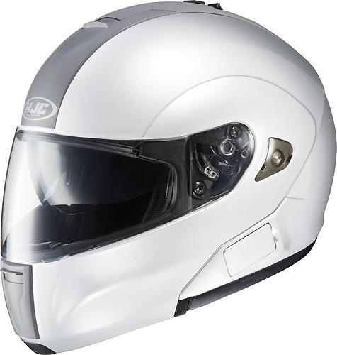 New hjc is-max bt intergrated sunshield modular adult helmet,gloss white,med/md