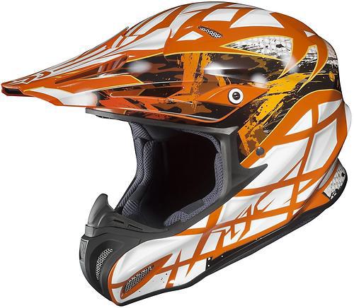 New hjc rpha-x tempest offroad/motocross adult helmet, mc-7/orange/white, xs