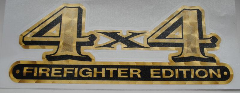  firefighter edition 4x4 decal, gold coburn vinyl, fire department