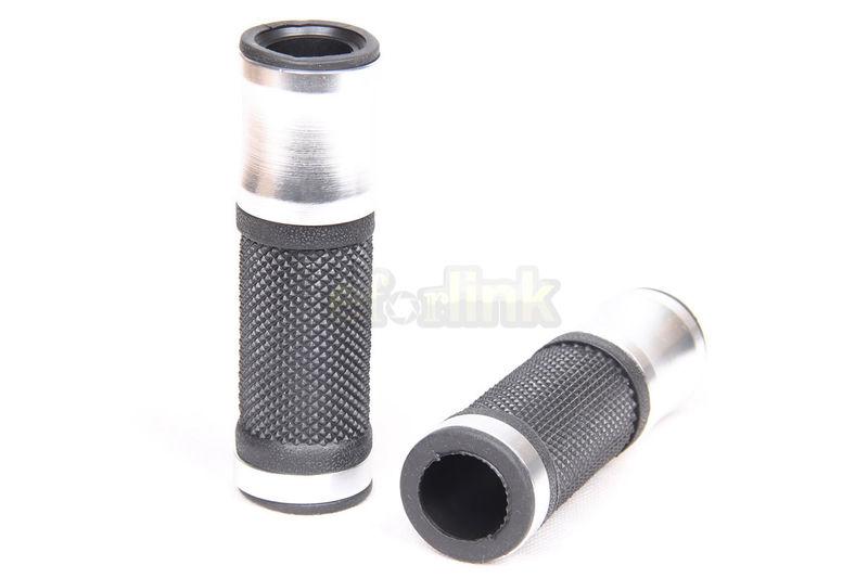 Silver 7/8" motorcycle handlebar street bike hand grips honda yamaha suzuki ktm