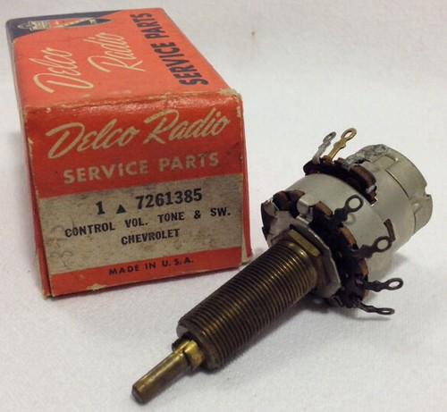 1951 1952 chevrolet radio switch on/off vol. tone gm delco radio 7261385 nos