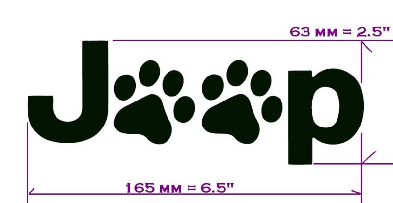 6.5"w  jeep wrangler cat dog paw paws print feet vinyl decal sticker any colour