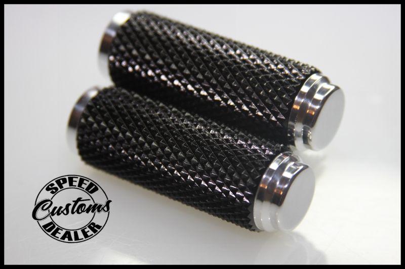 Motorcycle toe pegs  harley speed dealer customs accent machined knurled