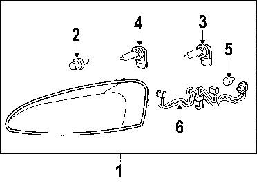 Pontiac 25851404 genuine oem factory original composite headlamp